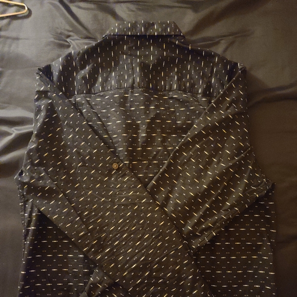 ALFANI Men's Casual Button Down Dress Shirt | Black | Long Sleeve | Medium - Picture 3 of 4